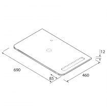 Plan de toilette UNIIQ 690 avec perçage et porte-serviettes en option Marbre blanc - SALGAR 97373