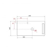 Plan de toilette UNIIQ 690 avec perçage et porte-serviettes en option Terrazo natura - SALGAR Réf. 103176