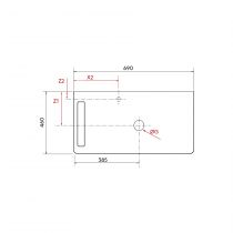 Plan de toilette UNIIQ 690 avec perçage et porte-serviettes en option Terrazo natura - SALGAR Réf. 103176