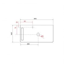 Plan de toilette UNIIQ 890 avec perçage et porte-serviettes en option Ardoise mat - SALGAR 96784