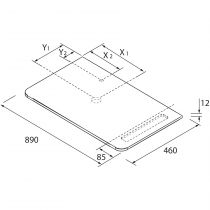 Plan de toilette UNIIQ 890 avec perçage et porte-serviettes en option Ardoise mat - SALGAR 96784