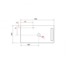 Plan de toilette UNIIQ 890 avec perçage et porte-serviettes en option Terrazo natura - SALGAR Réf. 103177