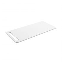 Plan de toilette UNIIQ 990 parçage et porte-serviettes en option (gauche) Solid surface Blanc mat - SALGAR 96781