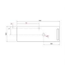 Plan de toilette UNIIQ 990 perçage et porte-serviettes en option (droite) Marbre blanc - SALGAR Réf. 103170