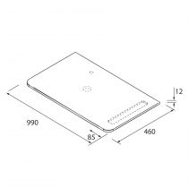 Plan de toilette UNIIQ 990 perçage et porte-serviettes en option (droite) Terrazo natura - SALGAR Réf. 103179