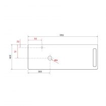 Plan de toilette UNIIQ 99cm Ardoise mat vasque à gauche avec porte-serviettes (gauche ou droite) - SALGAR 96785