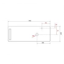 Plan de toilette UNIIQ 99cm Terrazo natura vasque à droite avec porte-serviettes (gauche ou droite) - SALGAR Réf. 103179