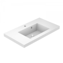 Plan de toilette VADOS 80cm Blanc brillant - AQUARINE Réf. 824843