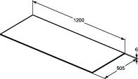 Plan effet marbre 120X50 noir - Ideal Standard Réf. T3972DG
