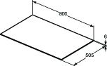 Plan effet marbre 80X50 blanc - Ideal Standard Réf. T3970DH
