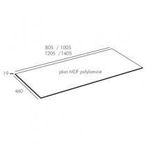 Plan Fusion 101x46cm Chêne - O\'DESIGN Réf. PL-FUS1000CN