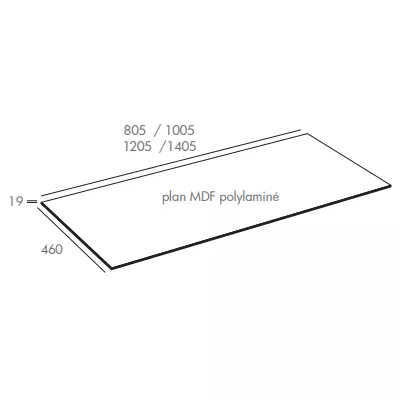 Plan Fusion 140.5x46cm Ch�ne - O\'DESIGN R�f. PL-FUS1400CN