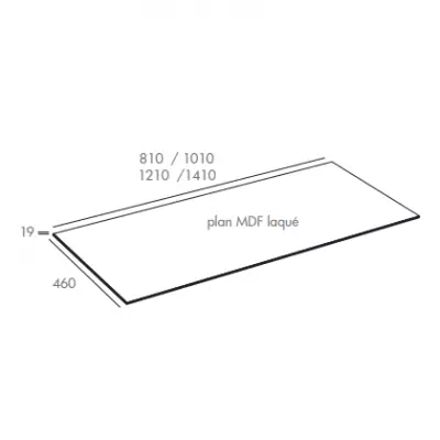 Plan Fusion 141x46cm Aloe Velours - O\'DESIGN R�f. PL-FUS1400AV