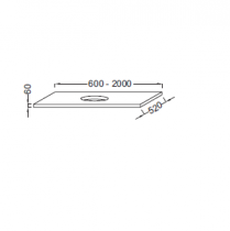 Plan Parallel 100cm 1 découpe centrée pour EVQ002 - Jacob Delafon Réf. EH02-1000-MM