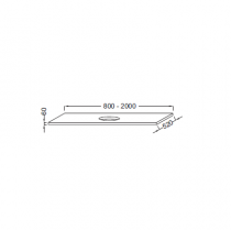 Plan Parallel 100cm 1 découpe pour vasque Vivienne - Jacob Delafon Réf. EI39-1000-MM