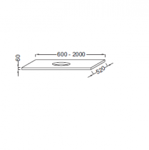 Plan Parallel 120cm 1 découpe centrée pour EVQ002 - Jacob Delafon Réf. EH03-1200-MM