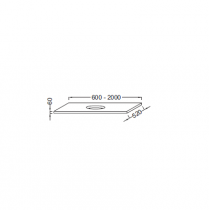 Plan Parallel 120cm 1 découpe centrée pour EVT112 - Jacob Delafon Réf. EH27-1200-MM