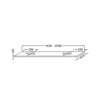 Plan Parallel 140cm 2 découpes pour E14800 - Jacob Delafon Réf. EI58-1400-MM