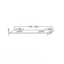 Plan Parallel 140cm 2 découpes pour EVT112 - Jacob Delafon Réf. EH32-1400-MM