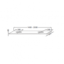 Plan Parallel 160cm 2 découpe pour EVQ002  - Jacob Delafon Réf. EH09-1600-MM