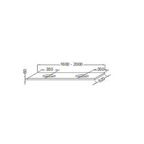 Plan Parallel 160cm 2 découpes pour vasque Vivienne - Jacob Delafon Réf. EI45-1600-MM