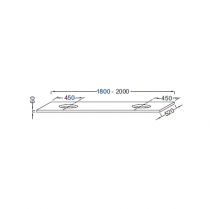 Plan Parallel 180cm 2 découpes pour vasque Vivienne - Jacob Delafon Réf. EI47-1800-MM