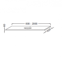 Plan Parallel 200cm 1 découpe pour E2661 - Jacob Delafon Réf. EB82-2000-MM