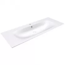 Plan simple vasque Alceste Solid Surface 120cm (1 trou de robinet) Blanc mat - DECOTEC R&eacute;f. 1799031