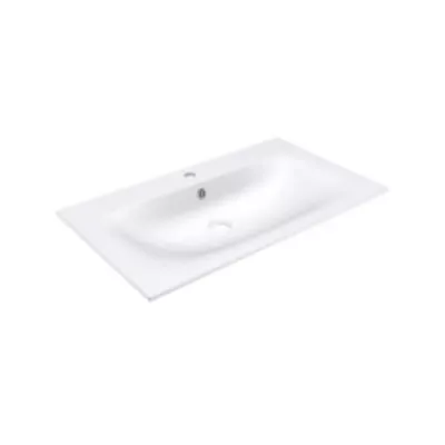  Plan simple vasque Alceste Solid Surface 80cm Blanc mat - DECOTEC R�f. 1799001