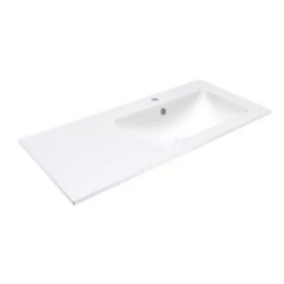 Plan simple vasque ASTRAL Solid Surface 101cm (vasque � droite) Blanc mat - DECOTEC R�f. 1799091