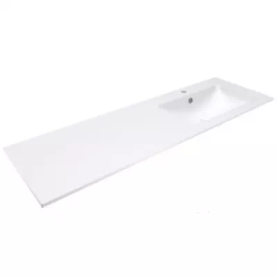 Plan simple vasque ASTRAL Solid Surface 151cm (vasque � droite) Blanc mat - DECOTEC R�f. 1799151