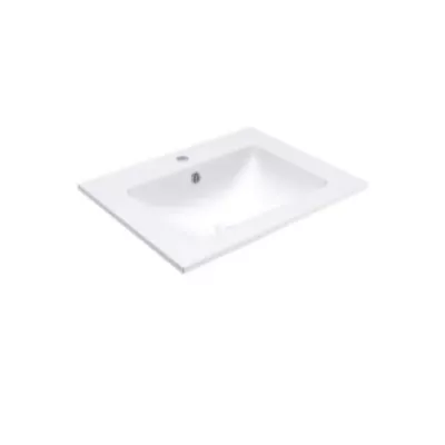 Plan simple vasque ASTRAL Solid Surface 61cm Blanc mat - DECOTEC R�f. 1799051