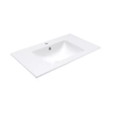 Plan simple vasque ASTRAL Solid Surface 81cm Blanc mat - DECOTEC R�f. 1799061