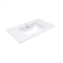 Plan simple vasque ASTRAL Solid Surface 81cm Blanc mat - DECOTEC R&eacute;f. 1799061