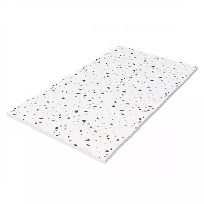 Plan sur-mesure 1011-1210mm Solid Surface 12 mm terrazo natura avec ou sans porte-serviette - SALGAR R�f. 103720