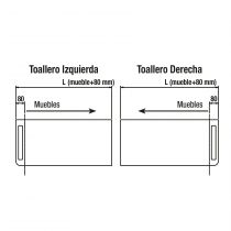 Plan sur-mesure 1011 à 1210 mm Solid Surface 12 mm blanc mat avec ou sans porte-serviette - SALGAR Réf. 103632