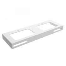 Plan sur-mesure 1201-1500mm Solid Surface 12mm avec jupe Blanc mat avec ou sans porte-serviette - SALGAR Réf. 97804