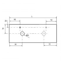 Plan sur-mesure 1811 à 2010 mm Solid Surface 12 mm blanc mat avec ou sans porte-serviette - SALGAR Réf. 24468