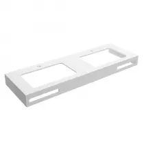 Plan sur-mesure 901-1200mm Solid Surface 12mm avec jupe Blanc mat avec ou sans porte-serviette - SALGAR Réf. 97794