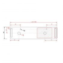 Plan sur-mesure avec porte-serviette 1401 à 1800 mm Solid Surface 12 mm blanc mat - SALGAR Réf. 24467