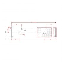 Plan sur-mesure avec porte-serviette 1801 à 2000 mm Solid Surface 12 mm blanc mat - SALGAR Réf. 24468