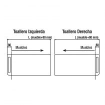 Plan sur-mesure avec porte-serviette 2001 à 2400 mm Solid Surface 12 mm blanc mat - SALGAR Réf. 24469