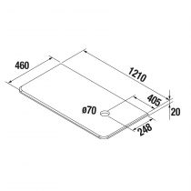 Plan Uniiq 120cm perçage droite en pierre compacte Noir Marquina - SALGAR Réf. 85172