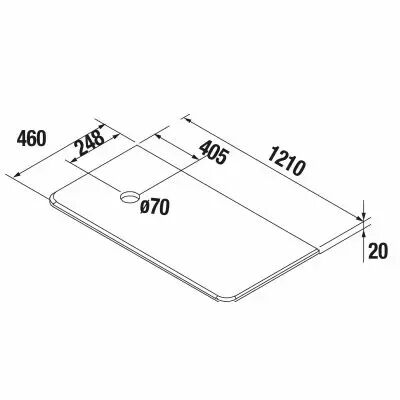 Plan Uniiq 120cm per�age gauche en pierre compacte Calacatta - SALGAR R�f. 83942
