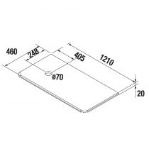 Plan Uniiq 120cm perçage gauche en pierre compacte Calacatta - SALGAR Réf. 83942