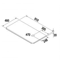 Plan Uniiq 90cm perçage droite en pierre compacte Calacatta - SALGAR Réf. 85168