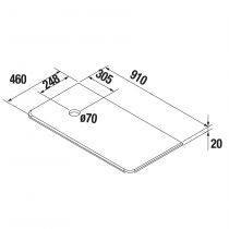 Plan Uniiq 90cm perçage gauche en pierre compacte Calacatta - SALGAR Réf. 83914