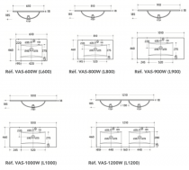 Plan vasque 101x46cm céramique Blanc - O\'DESIGN Réf. VAS1000W