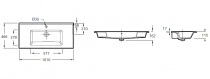 Plan vasque 101x46cm Meulé Blanc - Jacob Delafon Réf. EXBP112-Z-00