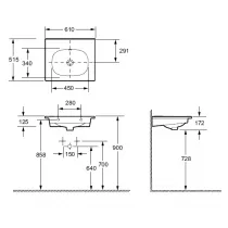 Plan-vasque 60cm sans trou de robinet c&eacute;ramique Blanc brillant - JACOB DELAFON R&eacute;f. EXCC102-Z-00